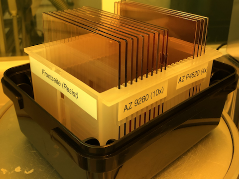 Resist-coated 5 inch glass plates